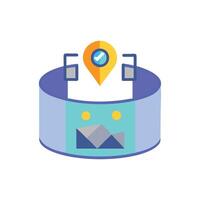 3D Virtual Tour Icon for Interactive Experiences vector