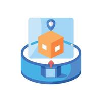 Dynamic 3D Virtual Tour Icon for Websites vector