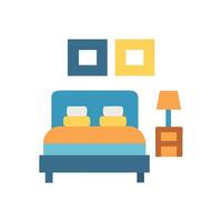 Stylized Bedroom Icon for Interior Design vector