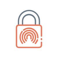 Security Solutions Icon Featuring Biometric Locks vector