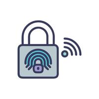 Biometric Lock Icon for Security Solutions vector