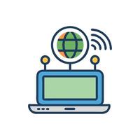 Connectivity Solutions Icon Featuring Broadband Internet vector