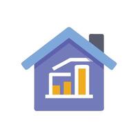 Stylish Home Data Analytics Icon vector
