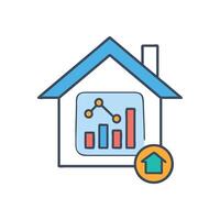 Unique Home Data Analytics Icon vector
