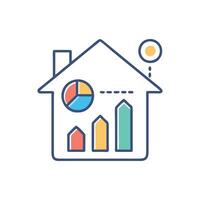 Home Data Analytics Icon for Insights vector