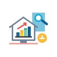 Creative Home Data Analytics Icon vector
