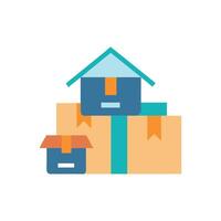 Home Moving Boxes Icon for Relocation vector