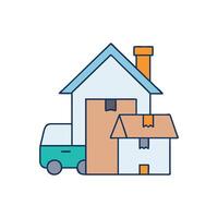 Unique Home Moving Boxes Icon vector