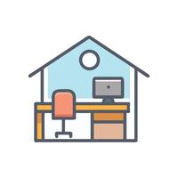 Unique Home Office Icon for Remote Work vector