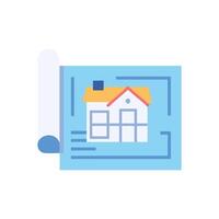 House Blueprint Icon for Architecture vector