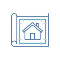 Unique House Blueprint Icon for Design vector
