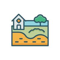 Stylish Land Development Icon vector