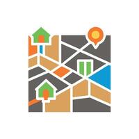 Neighborhood Map Icon for Community vector