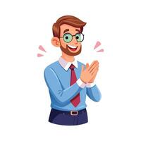 Educator Clapping to Highlight Important Point vector