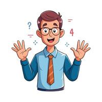 Educator Counting with Fingers During Lesson vector