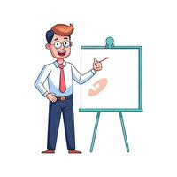 Instructor Using Whiteboard to Demonstrate Ideas vector