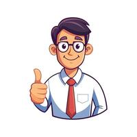 Educator Showing Thumbs Up for Student Support vector