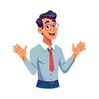 Male Teacher Explaining Complex Concepts with Hand vector