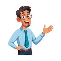 Teacher Explaining Complex Concept with Hand vector