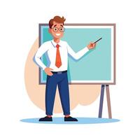 Educator Explaining Concept with Board Presentation vector