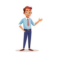 Teacher Explaining Concept with Hand Gesture vector