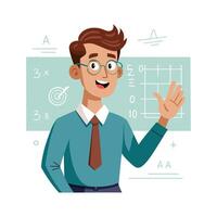 Educator Using Hand to Explain Math Formula vector
