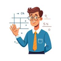 Instructor Explaining Math Formula with Hand vector