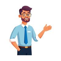 Teacher Explaining with Open Palm Gesture vector