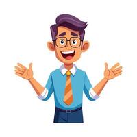 Teacher Expressing Idea Using Hand Gestures vector