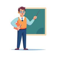 Educator Delivering Lecture Using Pointer vector