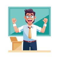 Instructor Giving Motivational Address to Class vector