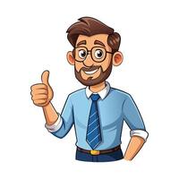 Teacher Thumbs Up While Explaining Concepts vector