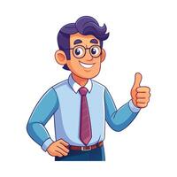 Instructor Giving Thumbs Up While Teaching vector