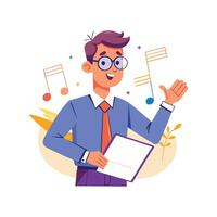 Educator Explaining with Biology Book vector