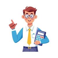 Instructor Using Calculator During Explanation vector