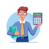 Instructor Explaining with Calculator in Class vector