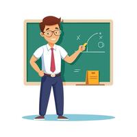 Educator Using Chalk to Explain Form vector