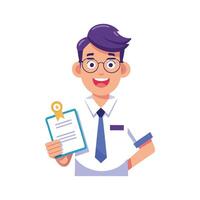 Educator Praising Student with Certificate vector