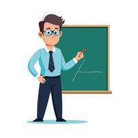 Educator Explaining Lesson with Chalk vector