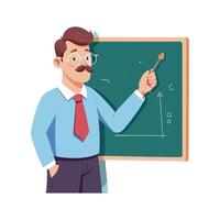 Educator Holding Chalk While Drawing vector