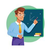 Educator Writing Equation with Chalk vector