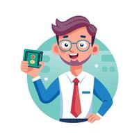 Educator Explaining with Circuit Board vector