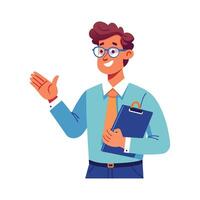Educator Explaining with Clipboard in Hand vector