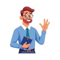 Instructor Holding Clipboard While Giving Instructions vector