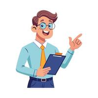 Teacher Holding Clipboard While Explaining vector