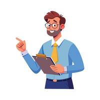 Instructor Holding Clipboard During Explanation vector