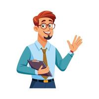 Instructor Speaking with Clipboard in Hand vector