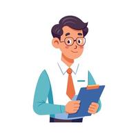 Educator Holding Clipboard to Take Attendance vector