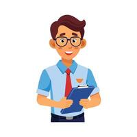Instructor Taking Attendance with Clipboard vector