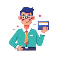 Educator Teaching Financial Concepts with Credit Card vector